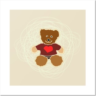 adorable brown bear doll Posters and Art